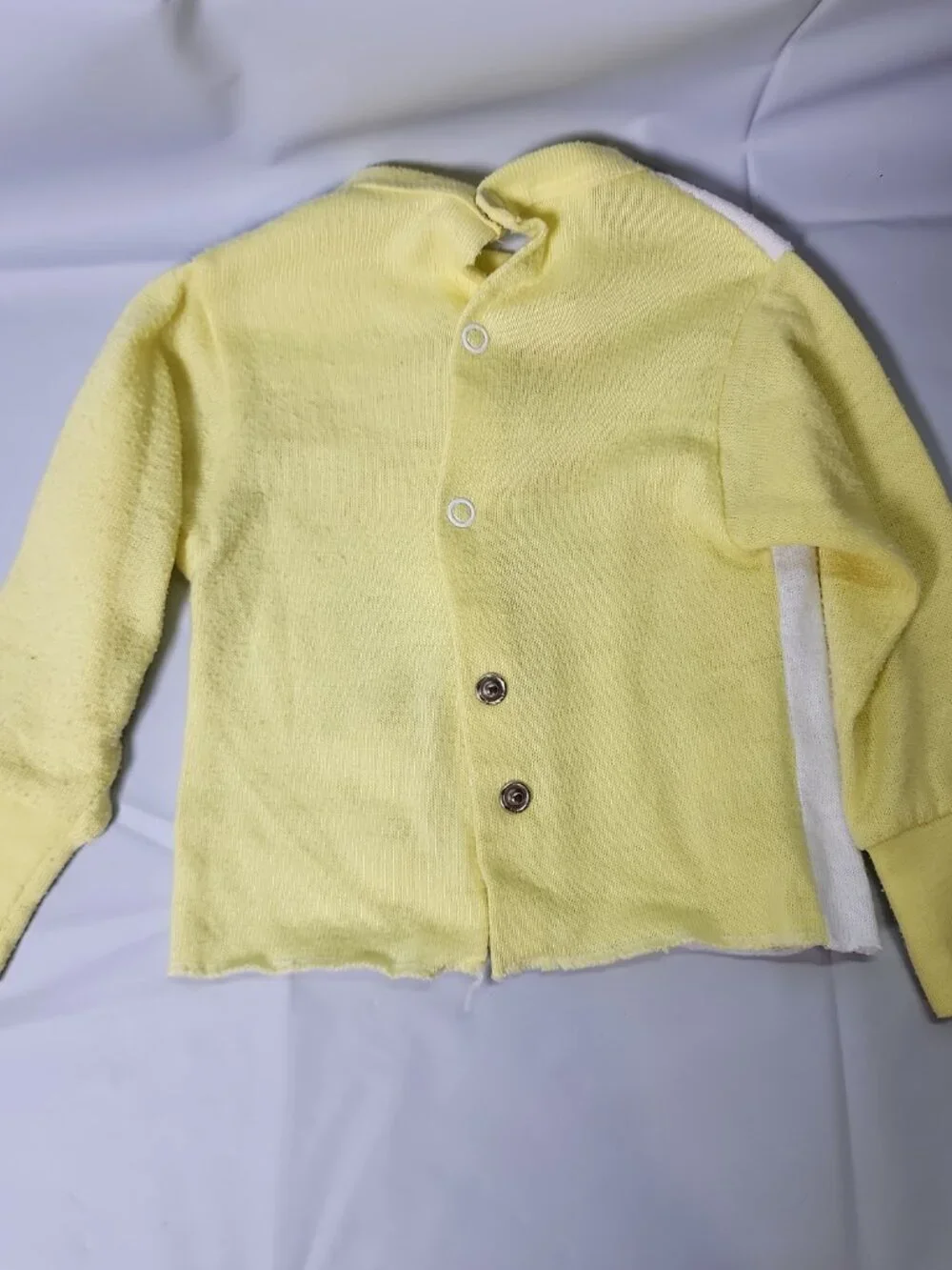 VTG GERBER 2 Piece Snap Apart Yellow BABY FOOTED PAJAMAS Snowman USA 6 MONTHS